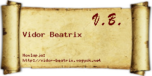 Vidor Beatrix névjegykártya